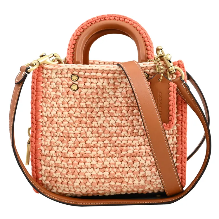 【COACH】ROGUE 2 鞣製皮革手提斜背兩用包(黑/小) 歷史價格詳細信息