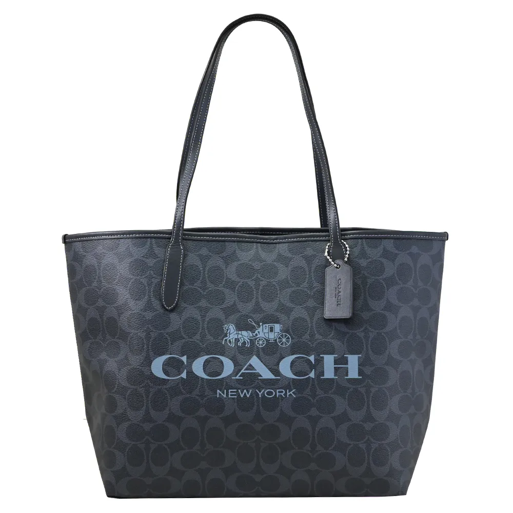 COACH City Tote 緹花logo PVC印托特包(小/暗紅) 歷史價格詳細信息