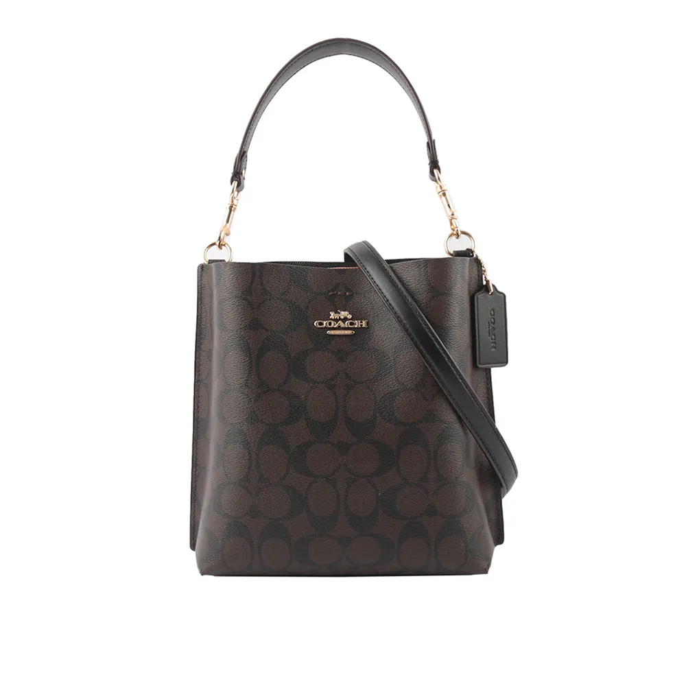 COACH Mollie 塗層帆布二用大款水桶包(淺卡其/白色) CA561 IMDQC 歷史價格詳細信息