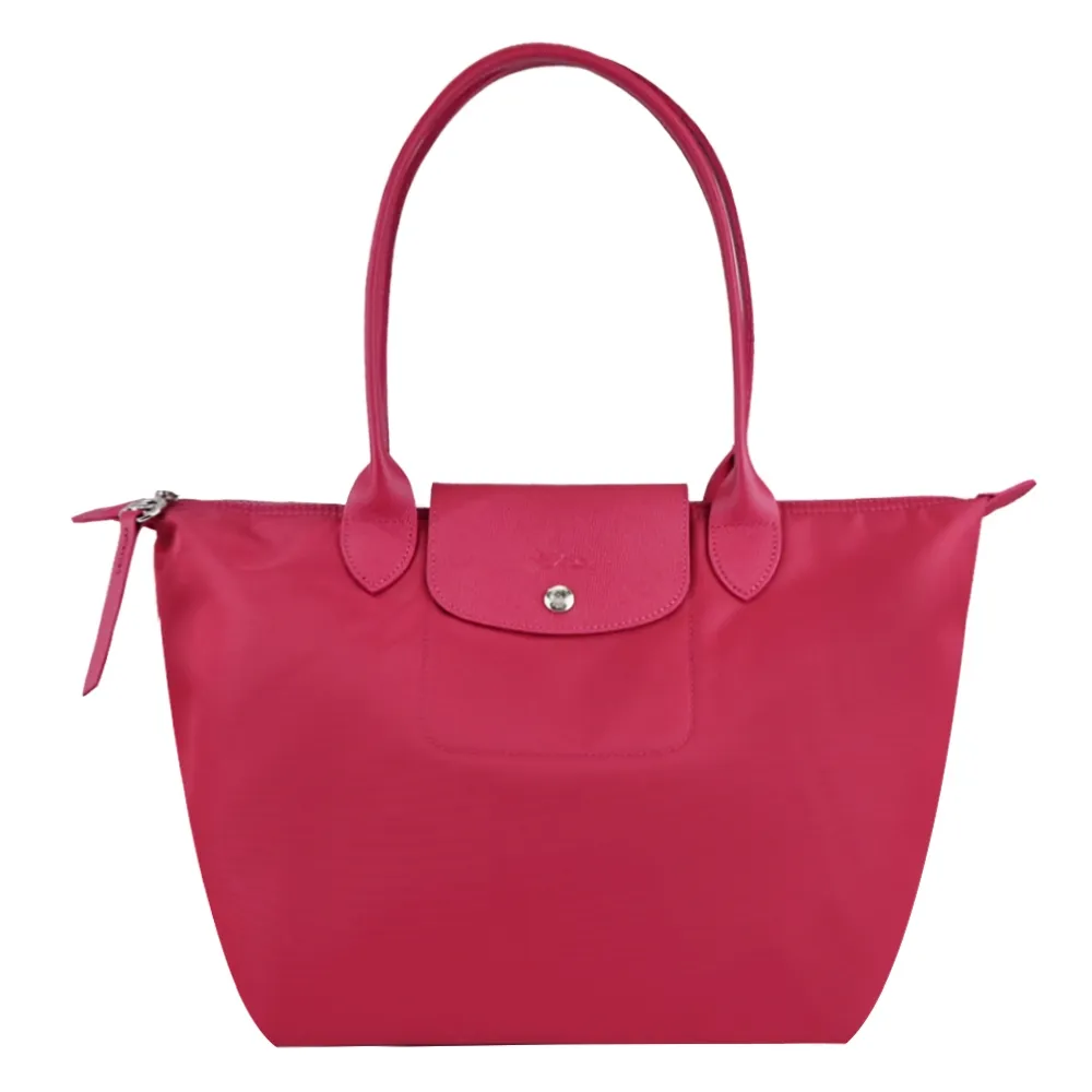 LONGCHAMP LE PLIAGE N&Eacute;O系列新款厚尼龍奔馬織紋寬背帶短把兩用包(中/紅) 歷史價格詳細信息