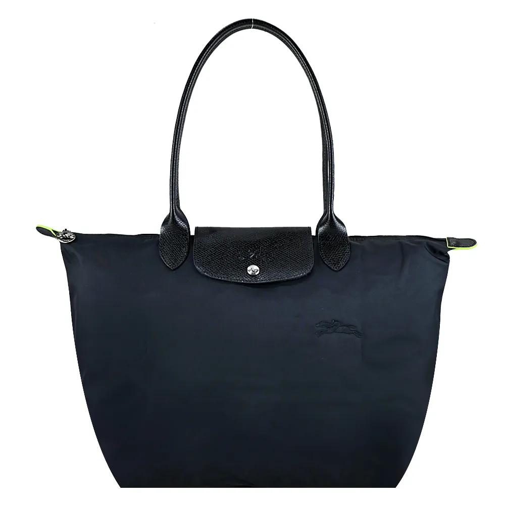 LONGCHAMP LE PLIAGE GREEN系列刺繡長把再生尼龍摺疊水餃包(大/多色選) 歷史價格詳細信息