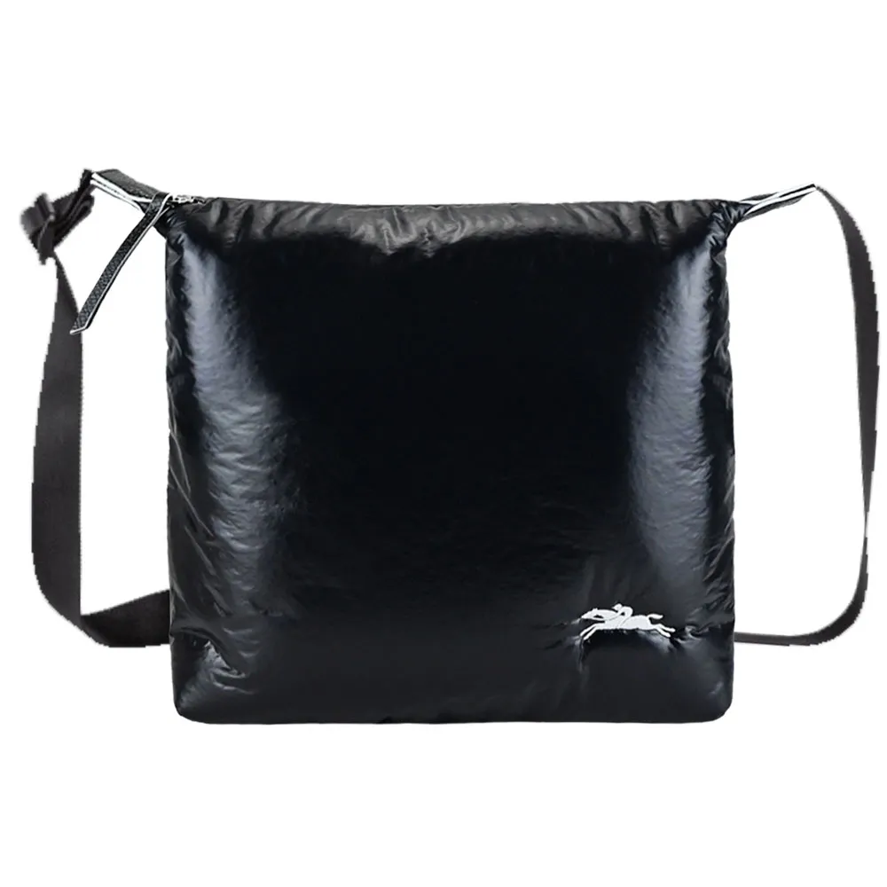 LONGCHAMP LE PLIAGE ALPIN系列尼龍帆布刺繡短把兩用水餃包(小/黑) 歷史價格詳細信息