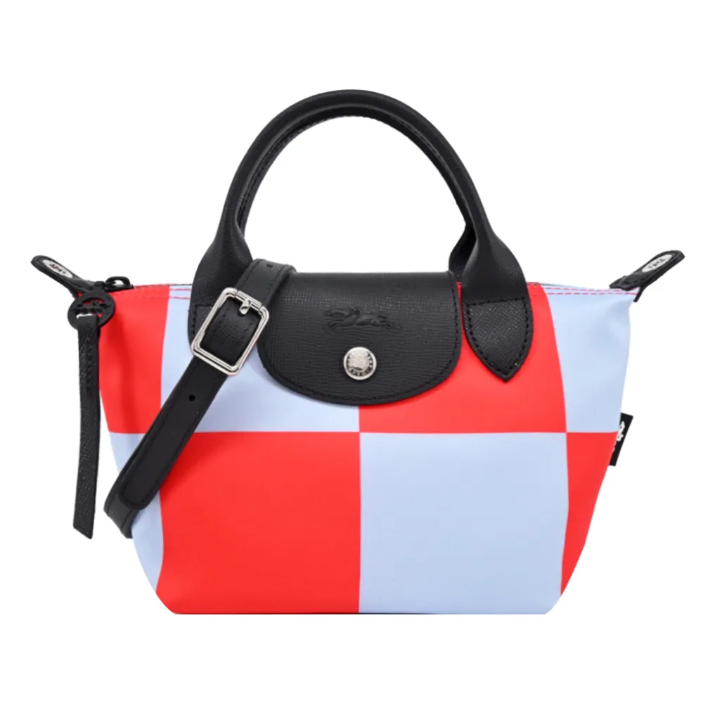 LONGCHAMP LE PLIAGE系列再生帆布奔馬撞色斜背包(迷你/粉紅) 歷史價格詳細信息