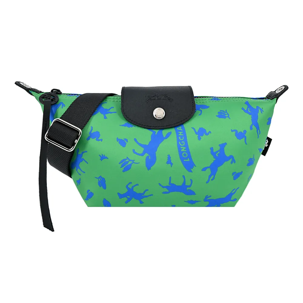 LONGCHAMP LE PLIAGE系列奔馬棉質防水斜紋布化妝/斜背包(迷你/米) 歷史價格詳細信息