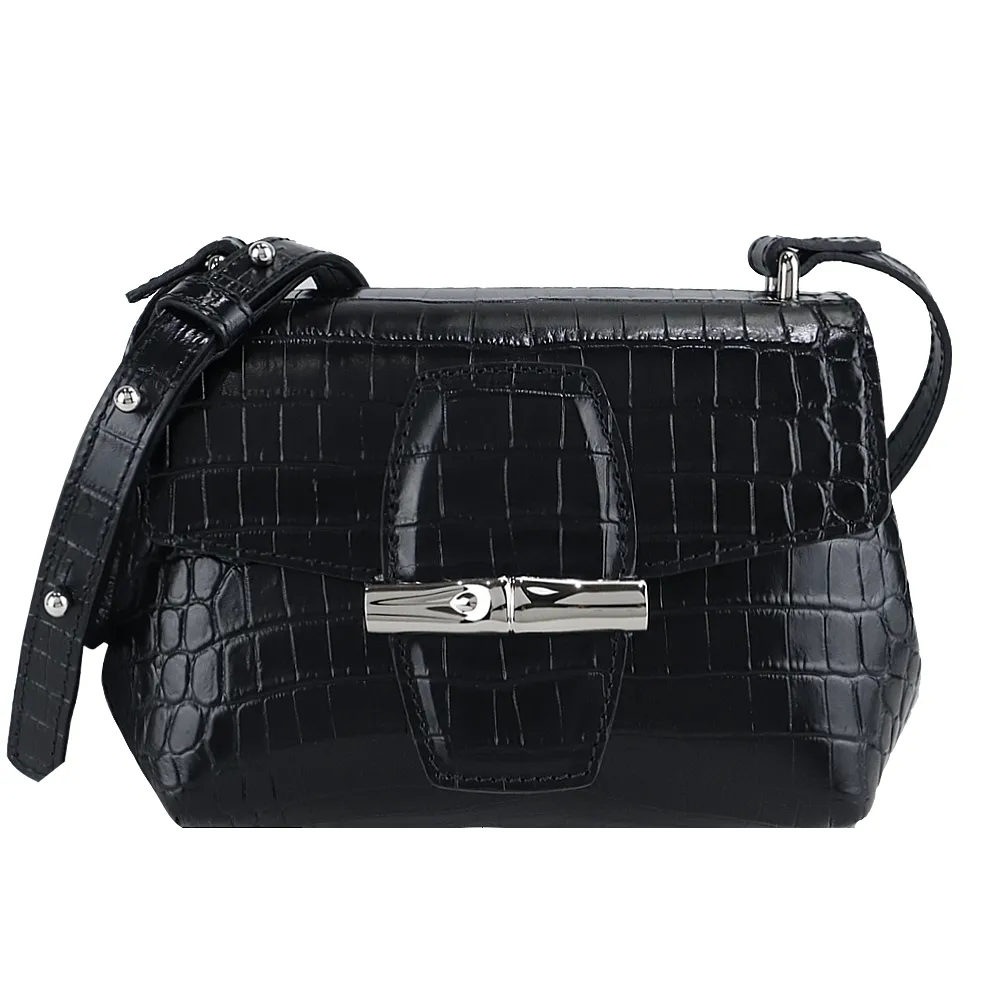 LONGCHAMP ROSEAU系列竹節鱷魚紋牛皮單肩包(小/柳橙) 歷史價格詳細信息