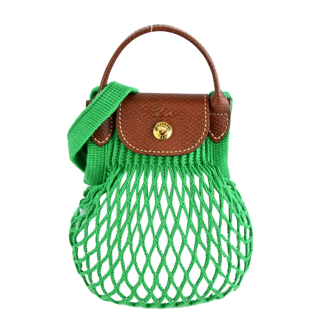 LONGCHAMP LE PLIAGE FILET系列網狀棉質手提/肩背兩用包(紅) 歷史價格詳細信息