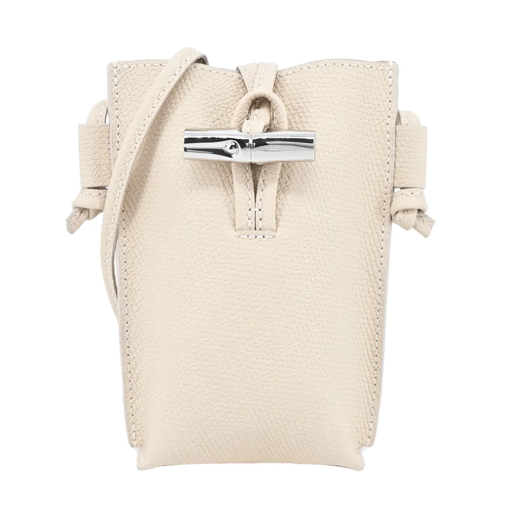 LONGCHAMP ROSEAU系列竹節卵石紋牛皮手提/斜背兩用包(中/柳橙) 歷史價格詳細信息