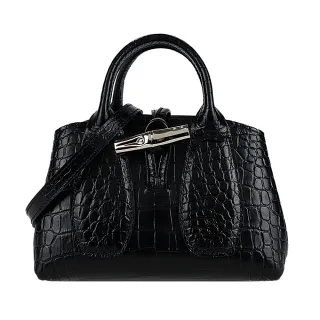 LONGCHAMP ROSEAU系列竹節鱷魚紋牛皮單肩包(小/柳橙) 歷史價格詳細信息