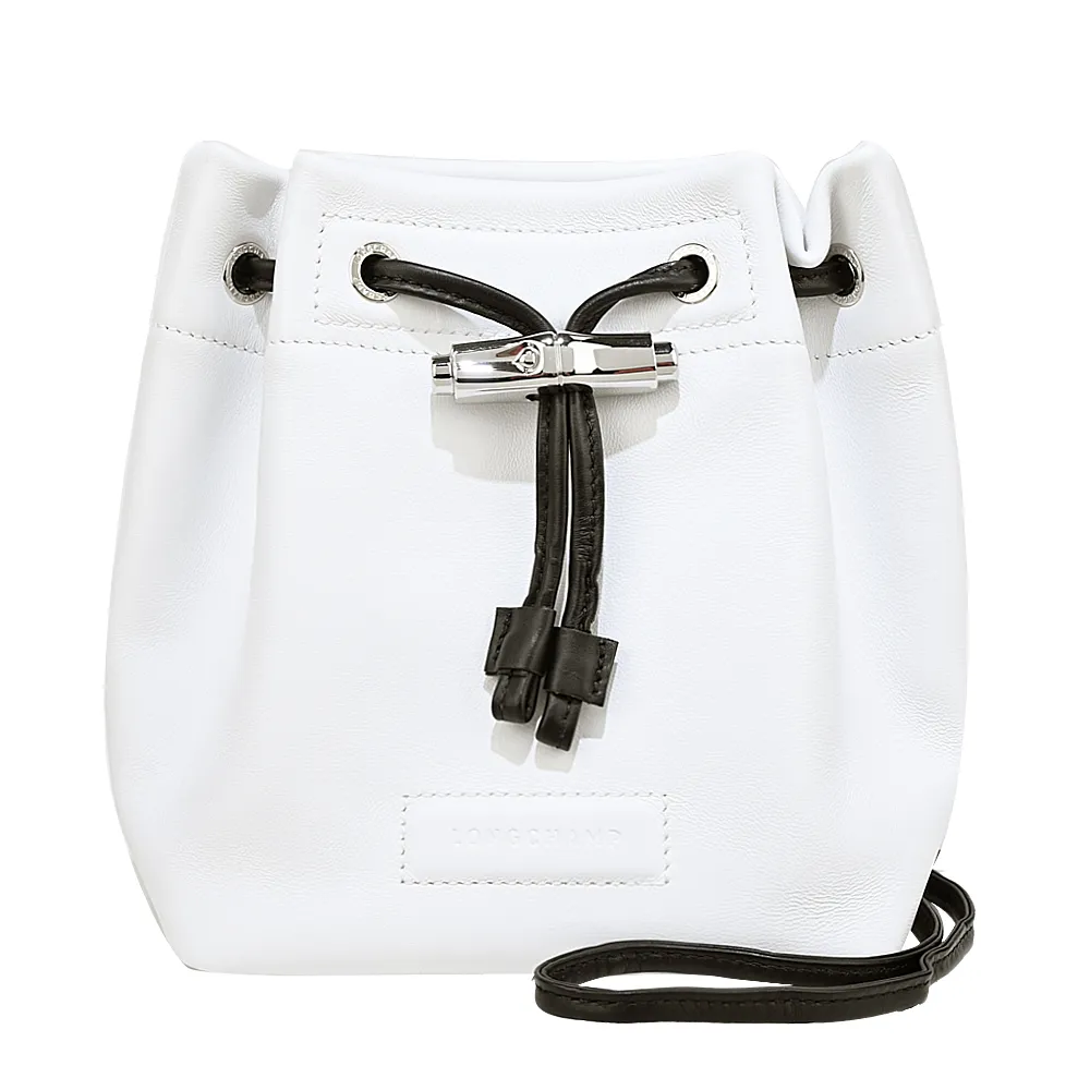 LONGCHAMP ROSEAU系列竹節小羊皮水桶斜背包(迷你/白) 歷史價格詳細信息