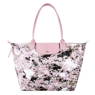 LONGCHAMP LE PLIAGE S-S系列亮面金屬短把肩背/手提兩用旅行袋(大/銀) 歷史價格詳細信息