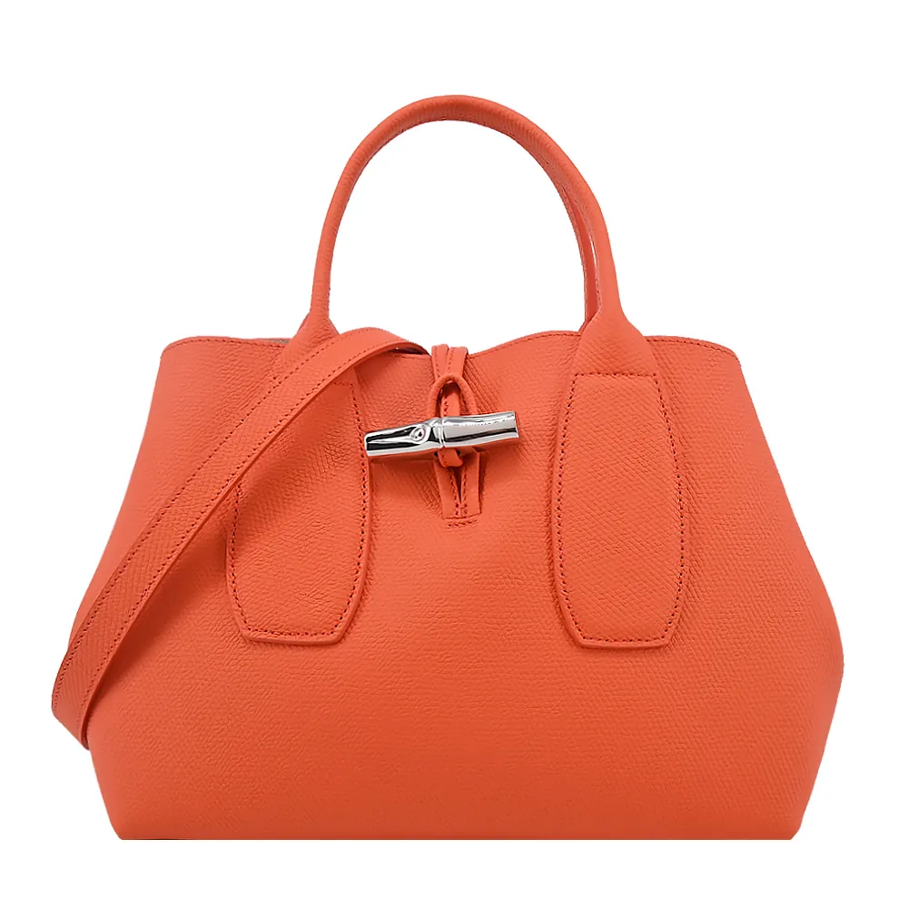 LONGCHAMP ROSEAU系列竹節卵石紋牛皮肩背托特包(紅) 歷史價格詳細信息