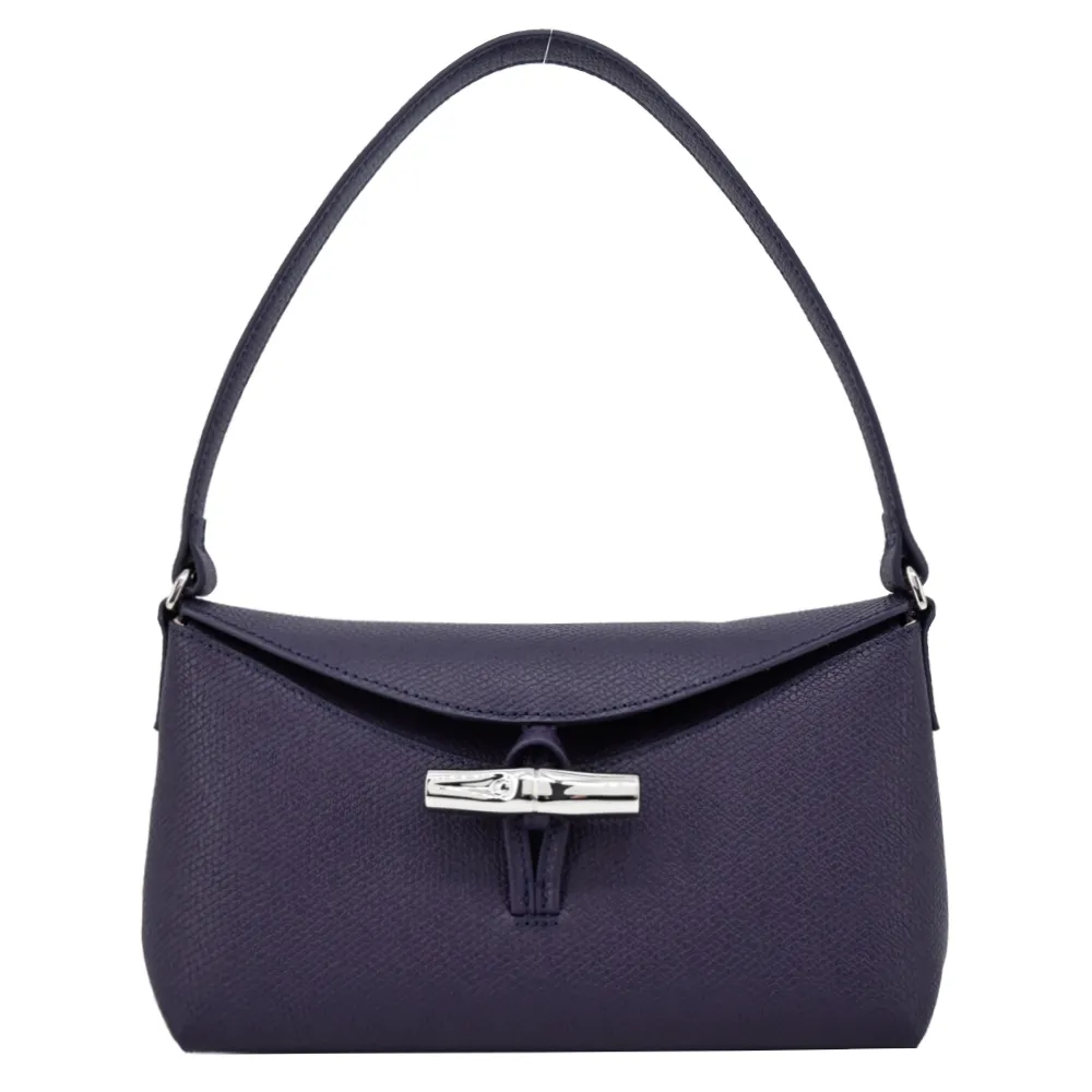 LONGCHAMP ROSEAU系列竹節卵石紋牛皮單肩包(中/黃) 歷史價格詳細信息