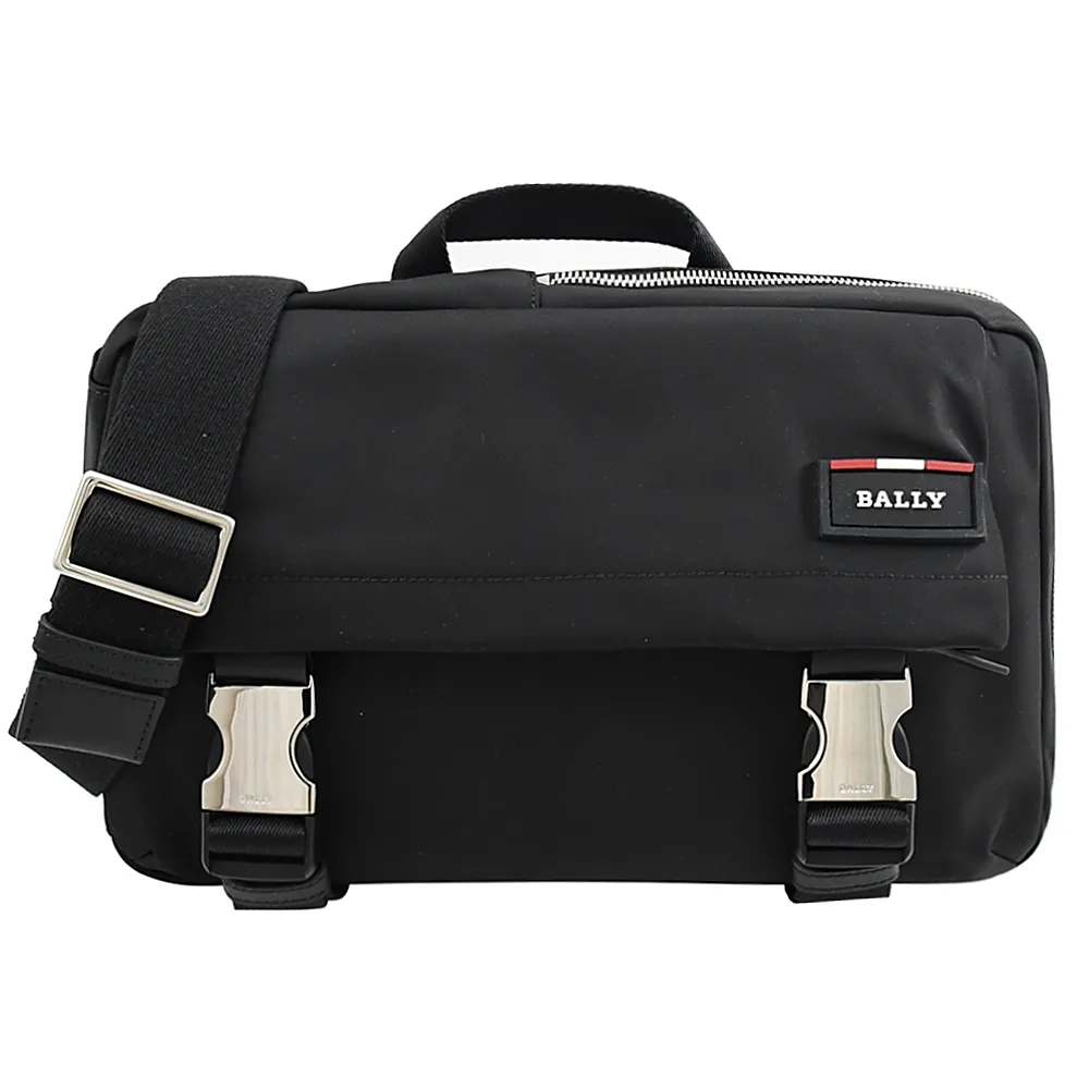 BALLY 6236416 BROODE 浮雕LOGO 尼龍單肩後背手提兩用包.黑 歷史價格詳細信息