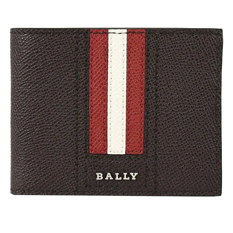 BALLY 6230135 TEVYE 經典條紋牛皮窄版6卡短夾.深咖 歷史價格詳細信息