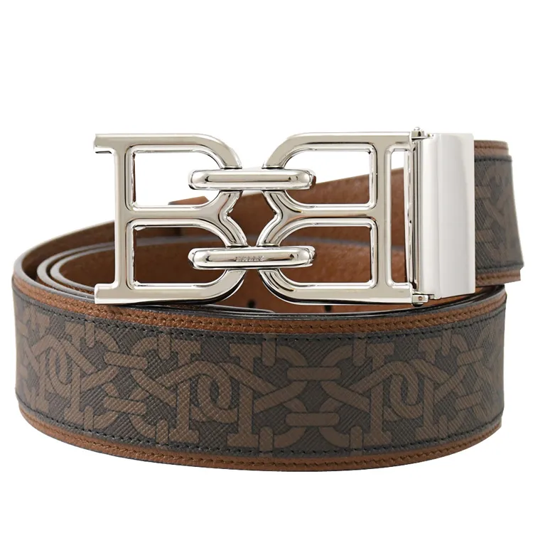 BALLY B-BUCKLE 3.5cm 銀釦小牛皮皮帶(黑色) 6306657 歷史價格詳細信息