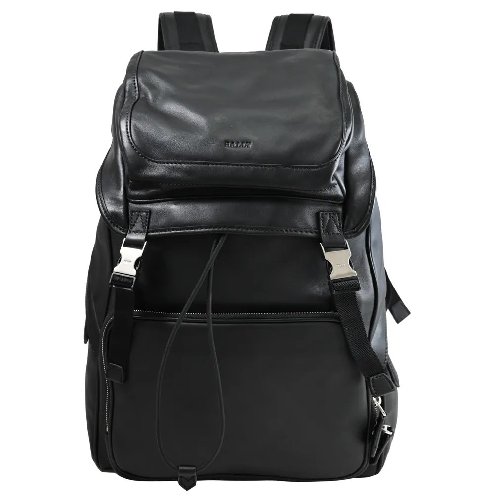 【BALLY】BALLY黑字LOGO帆布拉鍊手拿包(米x黑) 歷史價格詳細信息