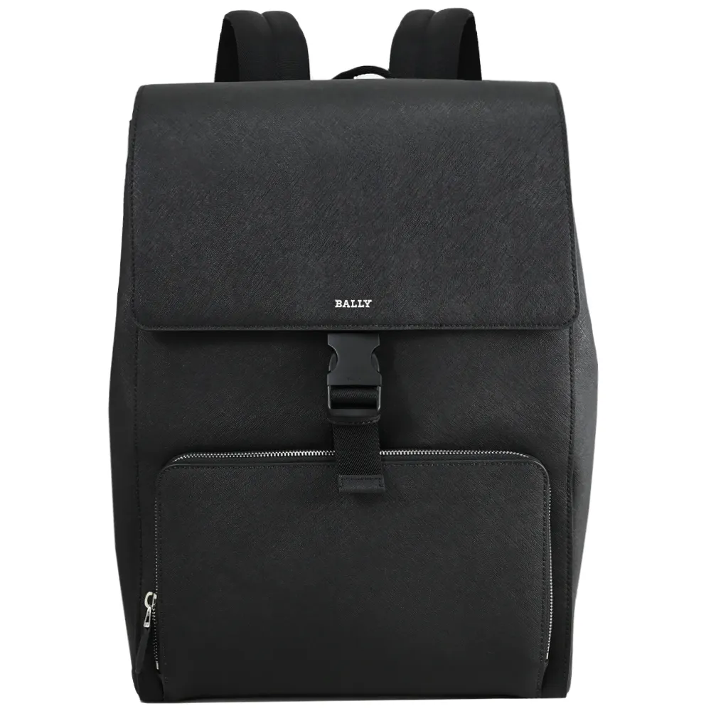 BALLY 6307872 LEONN 條紋牛皮拉鍊大手拿包.黑 歷史價格詳細信息