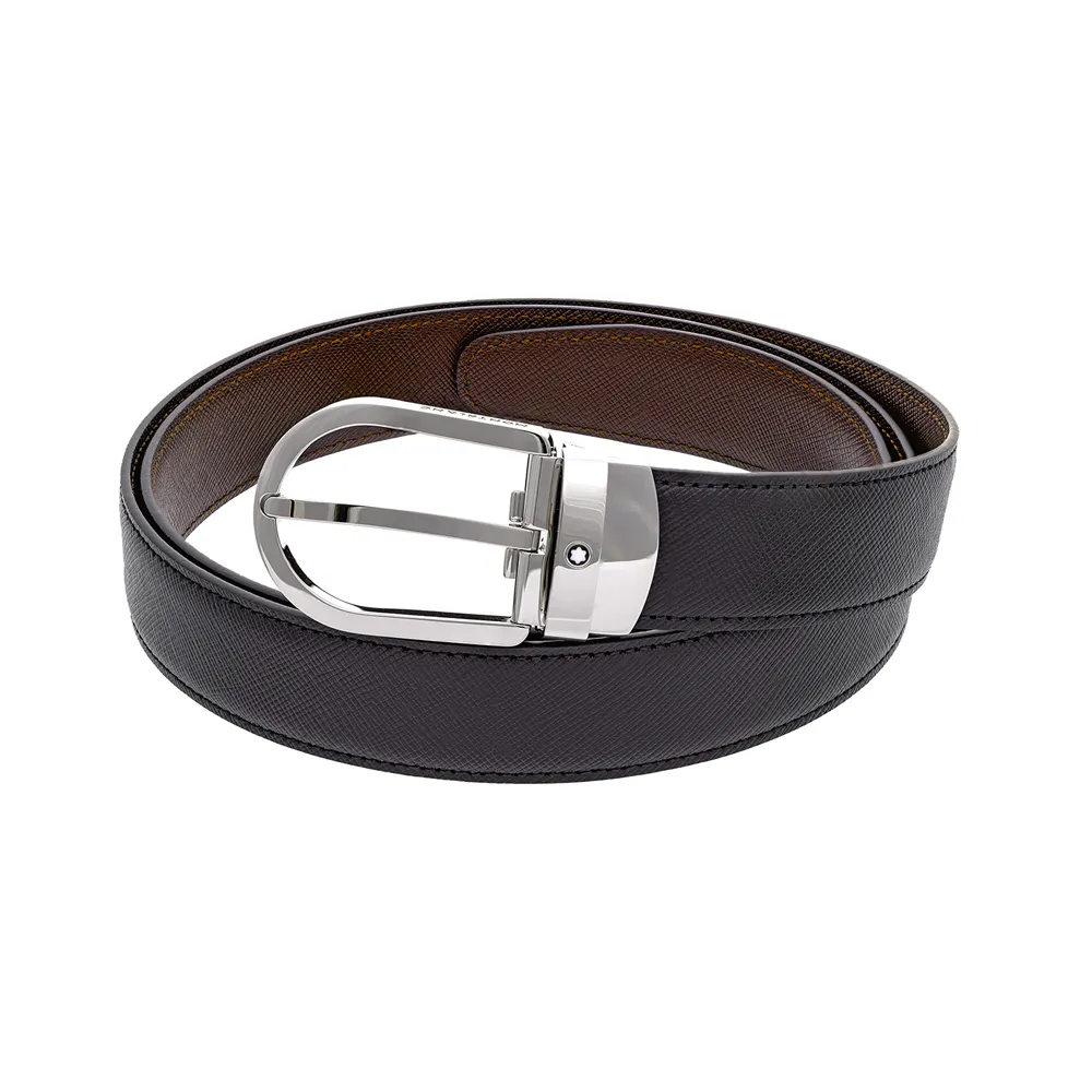 MONTBLANC 萬寶龍牛皮十字紋矩形皮帶 (114421) 歷史價格詳細信息