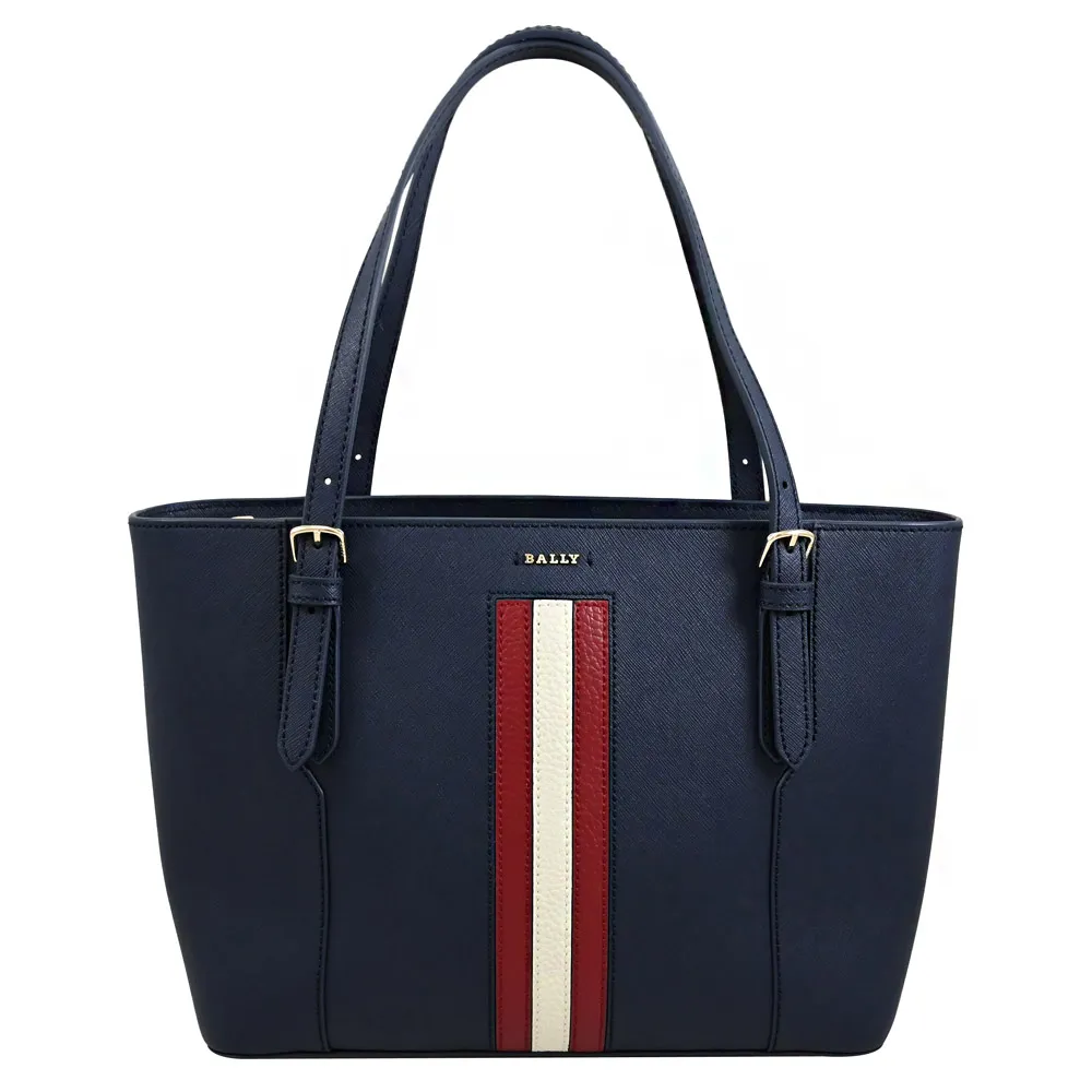 BALLY 6238455 SUPRA 條紋拼接防刮牛皮小托特包.深藍 歷史價格詳細信息