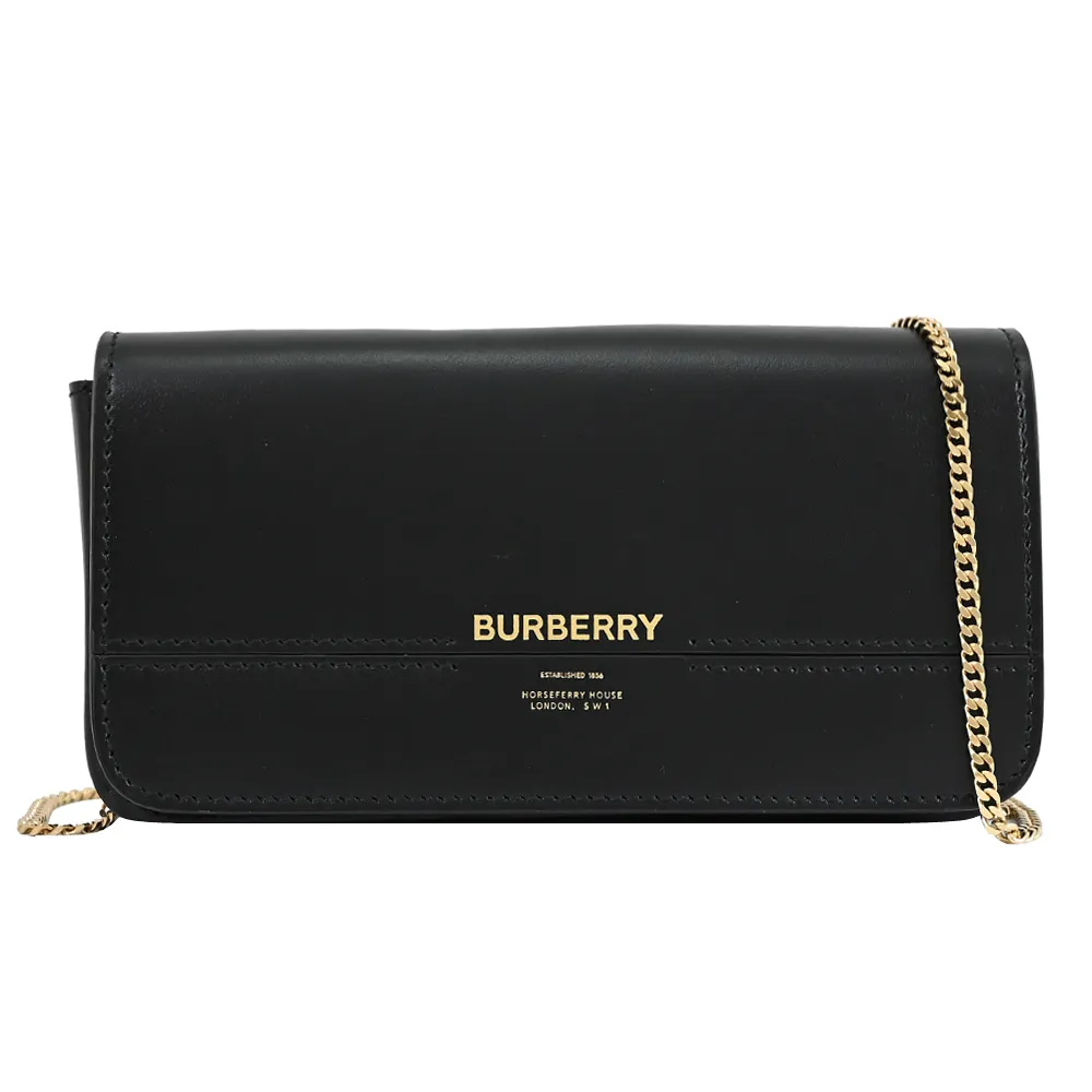 BURBERRY Logo 燙印小牛皮對開零錢袋短夾(黑色) 8014656 歷史價格詳細信息