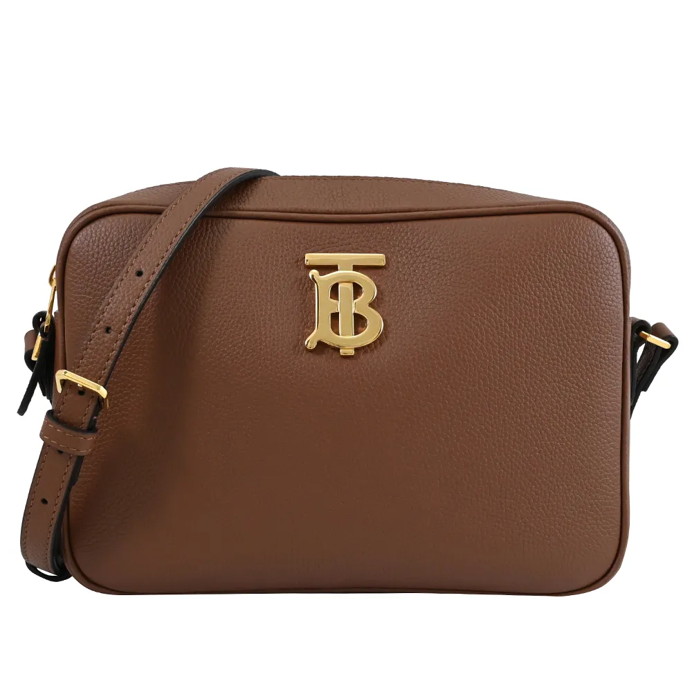 BURBERRY 8075158 金屬LOGO小牛皮斜背相機包.黑 大 歷史價格詳細信息