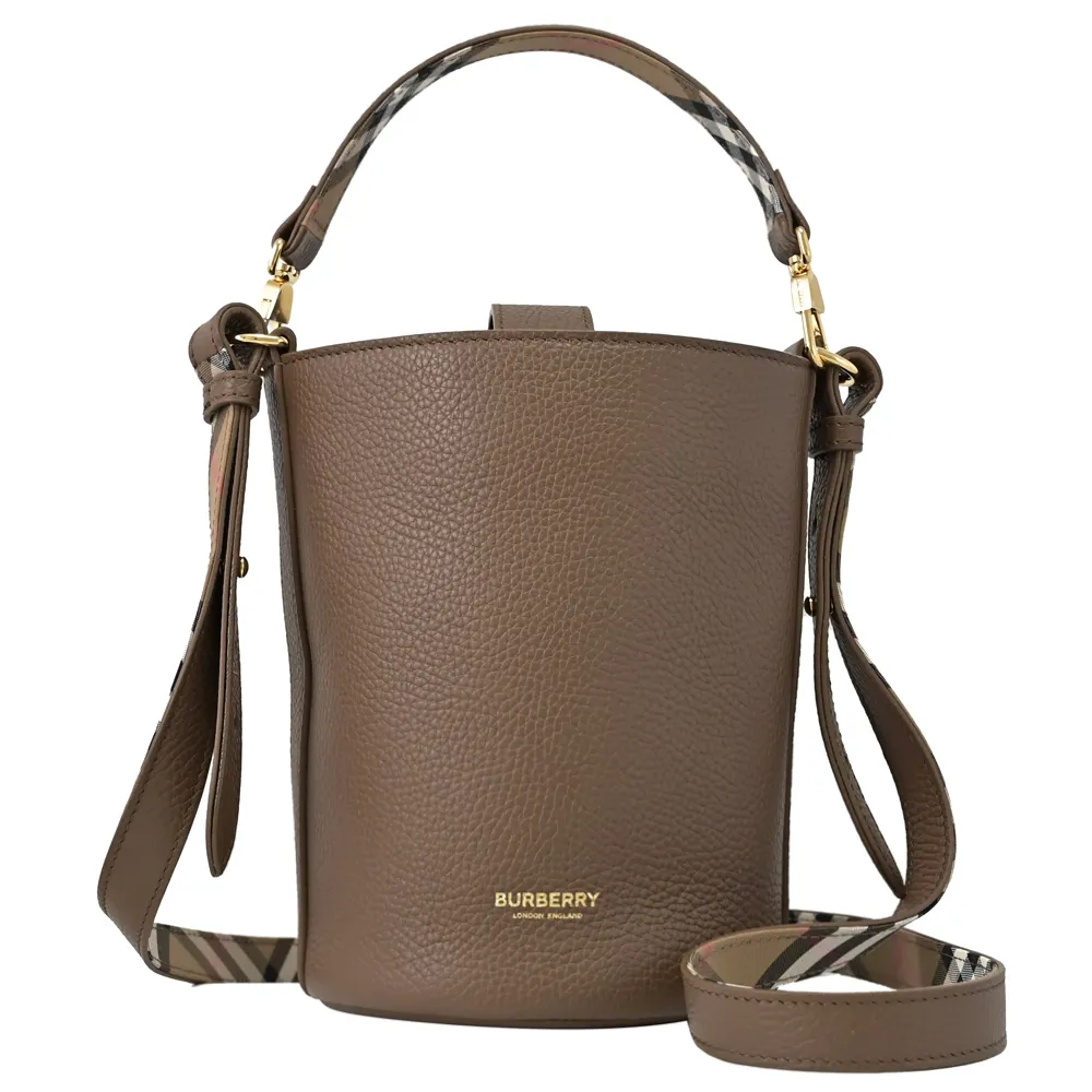 BURBERRY 8084500 Hampshire 經典格紋拼接牛皮翻蓋斜背方包.咖 歷史價格詳細信息