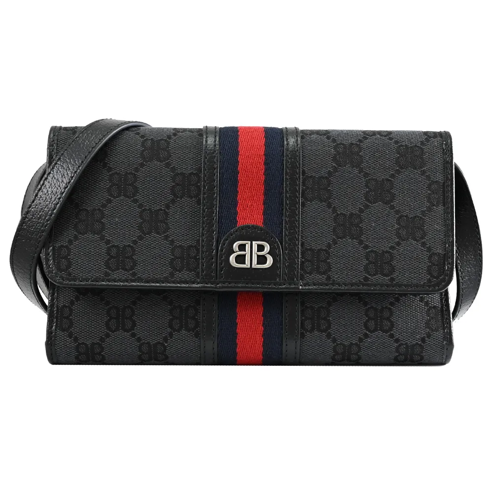 BALENCIAGA 巴黎世家 680121 Hacker Project 緹花斜背馬鞍包.黑灰 歷史價格詳細信息