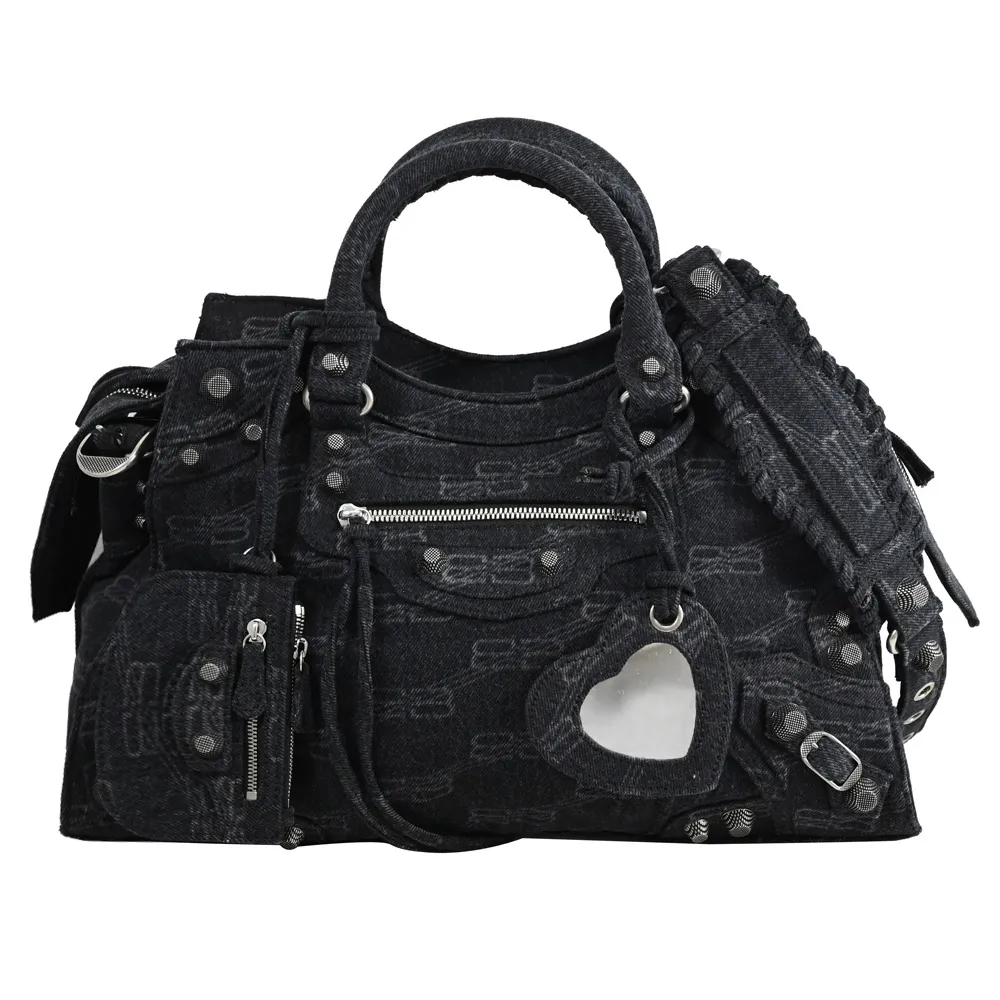 BALENCIAGA 巴黎世家 700451 Neo Cagole City 緹花兩用機車包.黑 歷史價格詳細信息