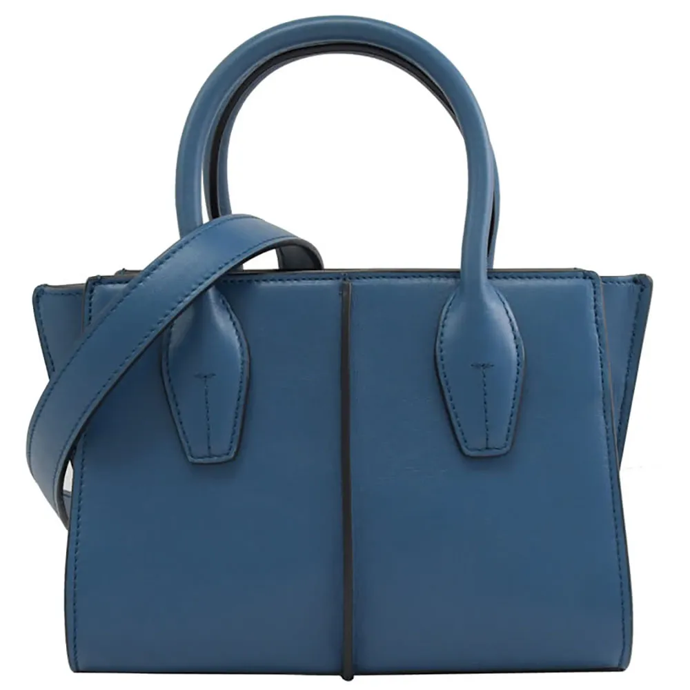 TODS Holly Mini 小牛皮雙層手提兩用包.黑 歷史價格詳細信息