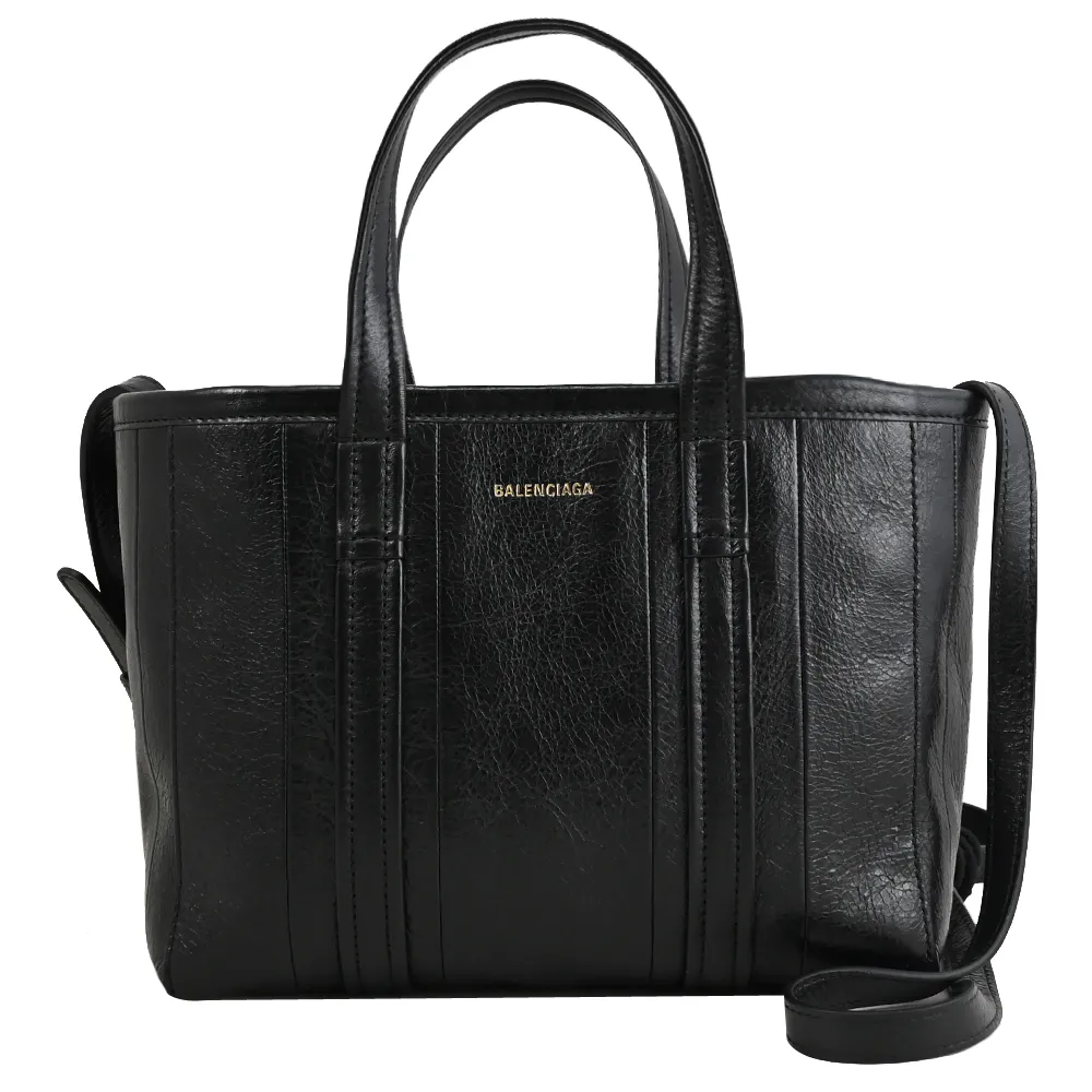 BALENCIAGA 巴黎世家 671409 Barbes 品牌LOGO塗鴉小羊皮手提肩背托特包.黑/白 歷史價格詳細信息