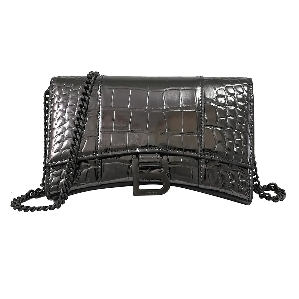 BALENCIAGA 巴黎世家 金屬感光滑牛皮卡片夾/零錢包(銀色) 歷史價格詳細信息