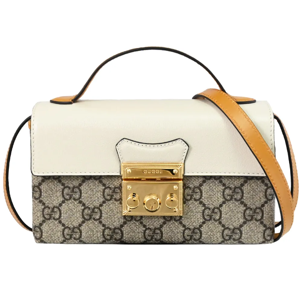 GUCCI/Padlock皮革 拼色 蜜蜂 鏈條鎖扣壓花 單肩斜挎包 409487 歷史價格詳細信息