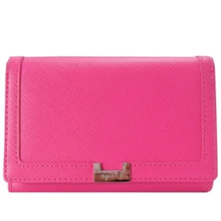 agnes b.鐵牌LOGO雙色翻蓋短夾-深藍 歷史價格詳細信息