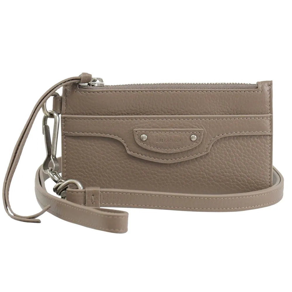 BALENCIAGA 巴黎世家 Neo Classic 黑釦鉚釘荔紋牛皮釦式短夾(黑色) 歷史價格詳細信息