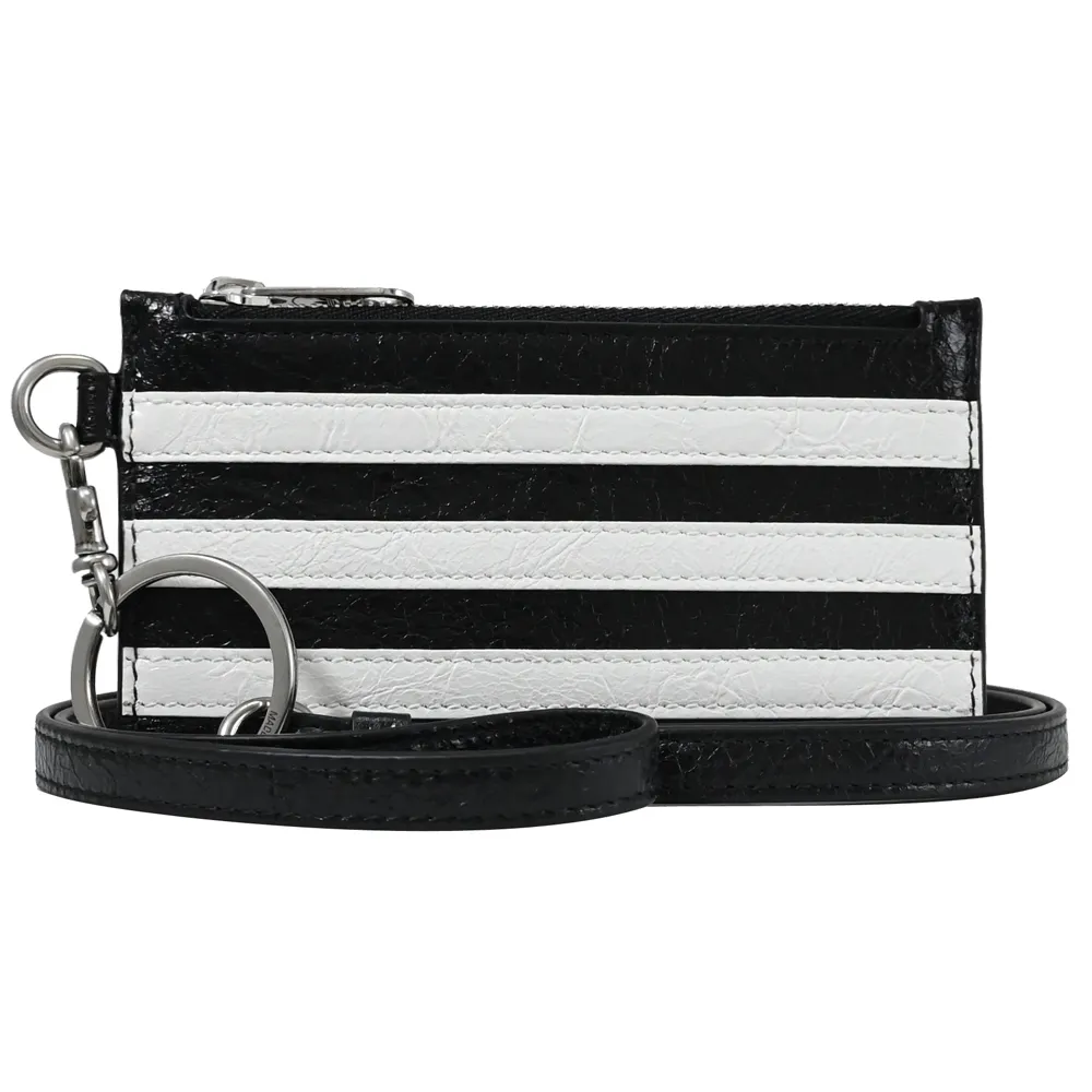 Balenciaga X adidas 限量聯名三葉草LOGO皮革八卡短夾 (黑色) 歷史價格詳細信息