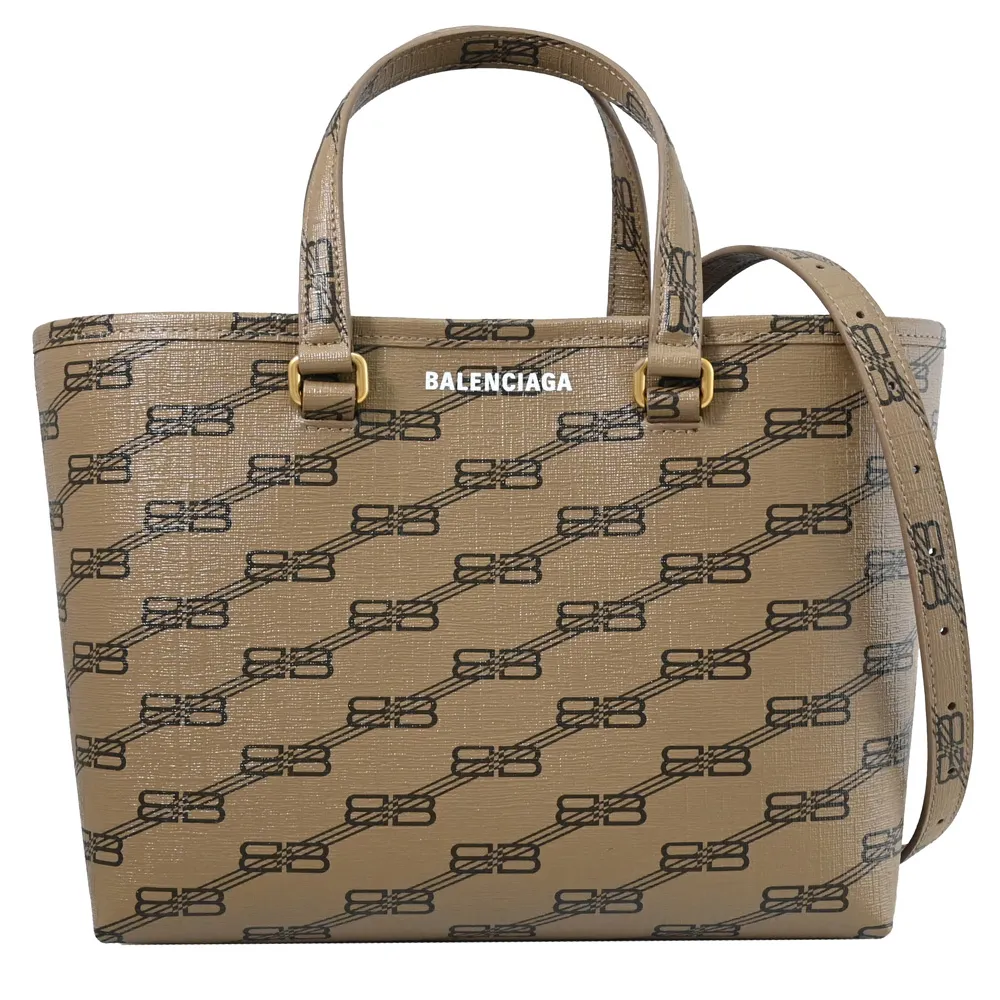 BALENCIAGA 巴黎世家 702699 滿版印花手提兩用包.淺棕 歷史價格詳細信息