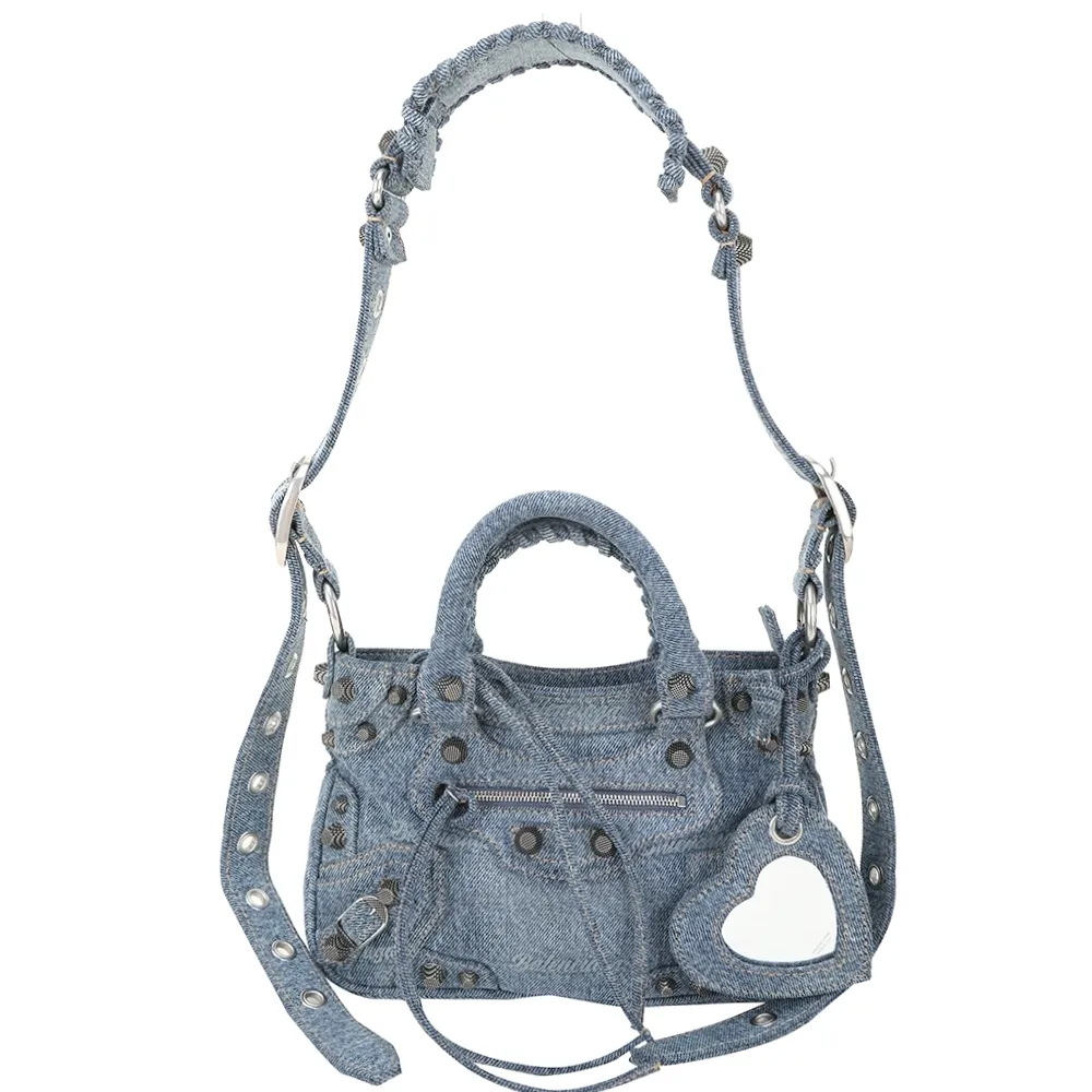 Balenciaga 灰藍色小托特購物包《精品女王全新&二手》 歷史價格詳細信息