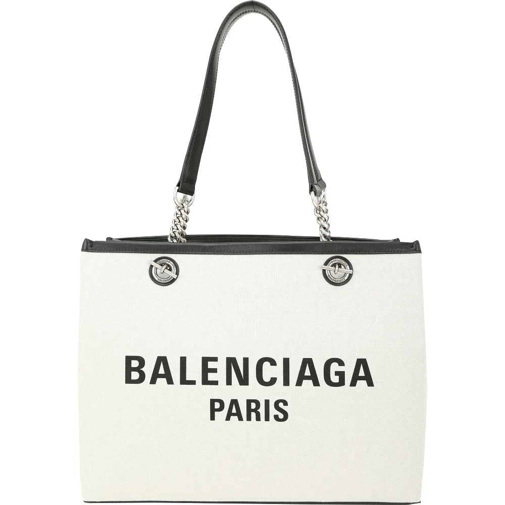 BALENCIAGA Duty Free 牛皮手提/斜背鍊帶托特包(黑色) 歷史價格詳細信息