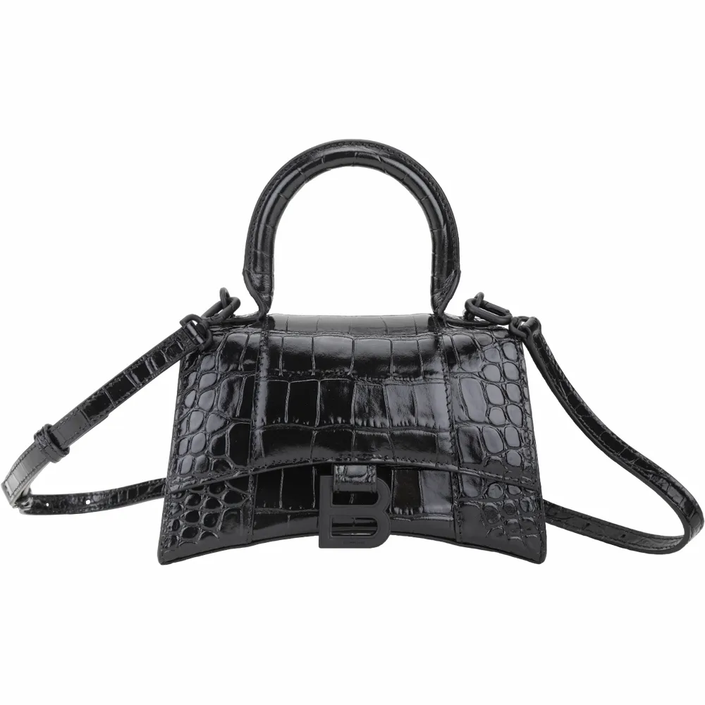 Balenciaga Hourglass XS 鱷魚紋小牛皮沙漏2用包 螢光綠色 歷史價格詳細信息