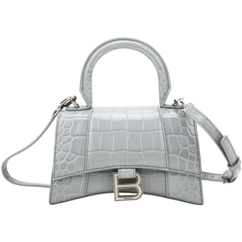 Balenciaga Hourglass XS 鱷魚紋小牛皮沙漏2用包 螢光綠色 歷史價格詳細信息