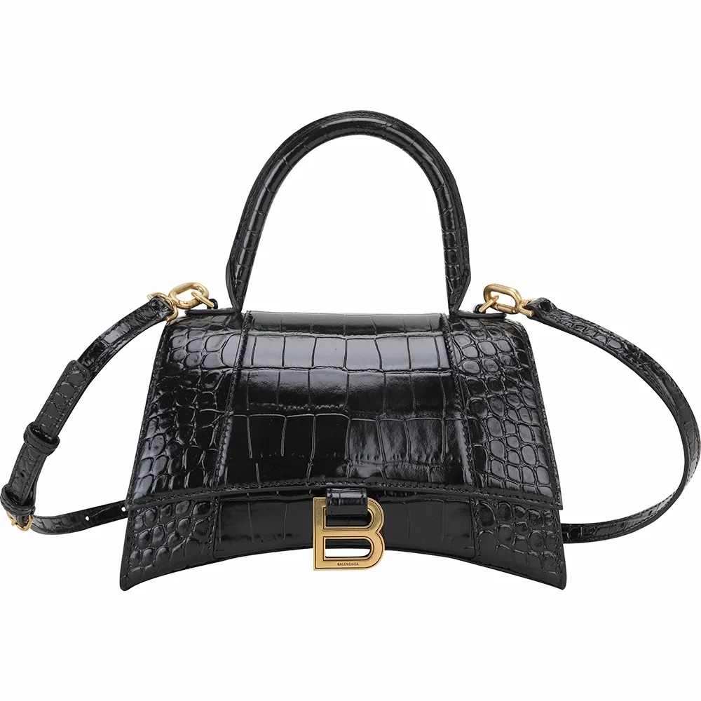 BALENCIAGA Hourglass 小牛皮皮夾式鏈包WOC(黑色) 656050 1QJ4M 1000 歷史價格詳細信息