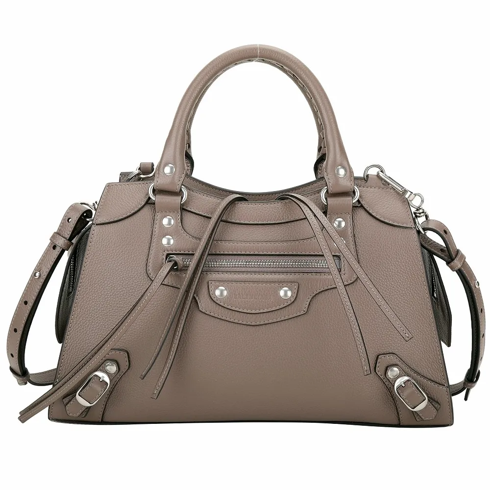 BALENCIAGA NEO Classic City 展示品 中型 金釦鱷魚紋裸膚色牛皮手提/肩背機車包(正白污點) 歷史價格詳細信息