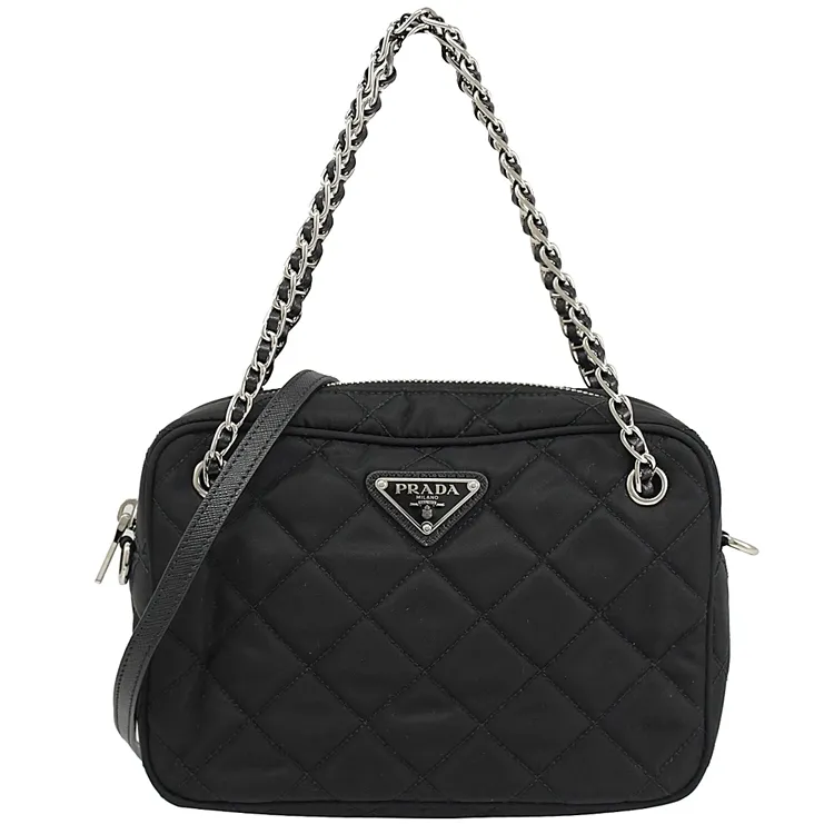 PRADA 三角牌Logo 菱格紋牛皮對開8卡短夾(黑色) 2MO004 2D0F F0002 歷史價格詳細信息