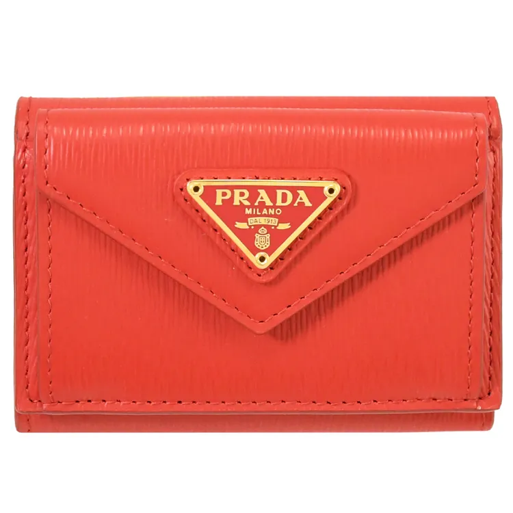 PRADA 三角牌LOGO水波紋皮革零錢袋短夾(黑色) 1MV204 2DDU F0002 歷史價格詳細信息