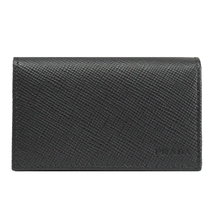 PRADA 名片夾  鑰遈夾  短夾  黑色時尚收納盒  商品尺寸：11.5cm長×8cm寬x3cm高 歷史價格詳細信息