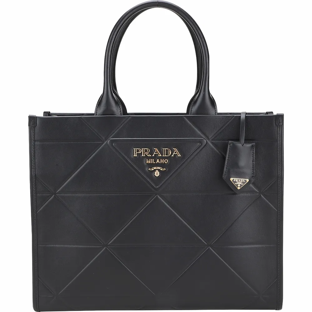 PRADA 三角壓印金字浮刻柔軟小牛皮拉鍊長夾(黑色) 歷史價格詳細信息