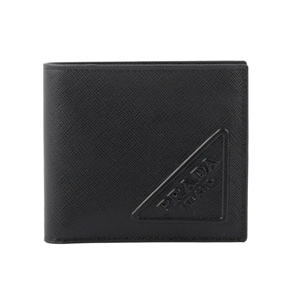 PRADA 2MO513 經典烙印LOGO荔枝牛皮八卡短夾.深紅 歷史價格詳細信息