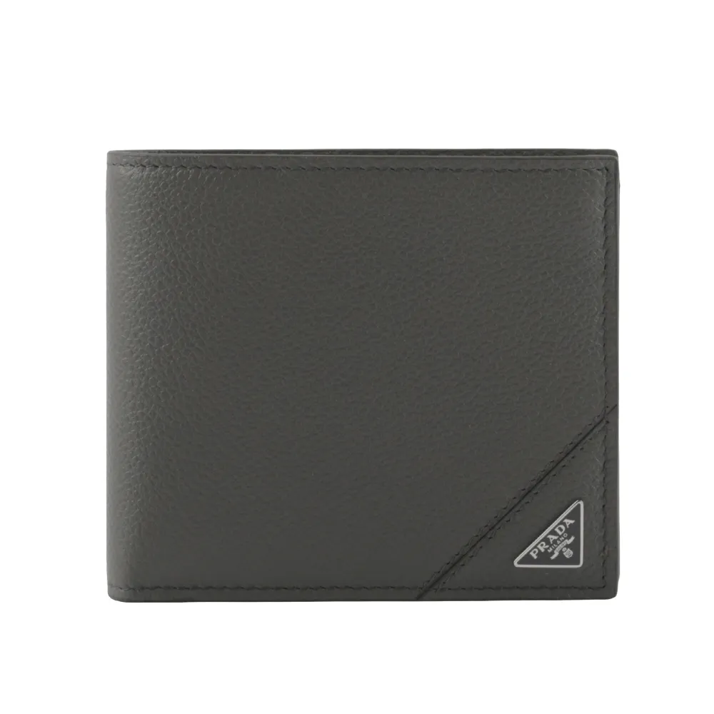 PRADA 三角牌Logo粒紋牛皮對開8卡短夾(黑色) 2MO513 2CB2 F0002 歷史價格詳細信息