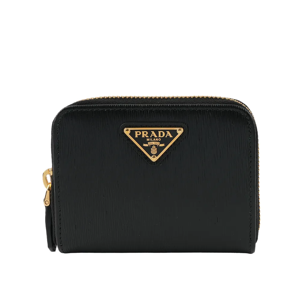 PRADA 三角牌Logo粒紋牛皮對開8卡短夾(黑色) 2MO513 2CB2 F0002 歷史價格詳細信息