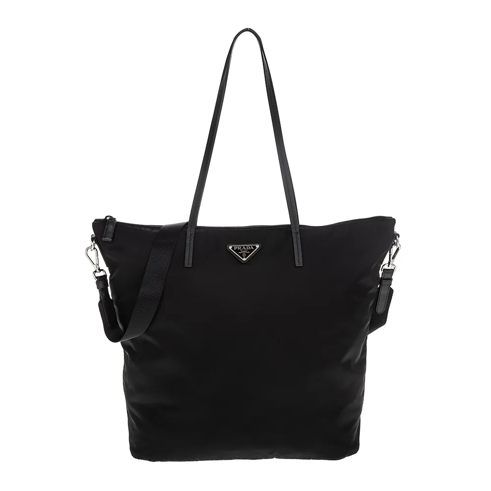 PRADA 經典三角黑字LOGO夾棉納帕軟皮手提包 (黑色) 歷史價格詳細信息